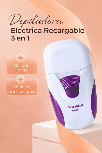 Depiladora Eléctrica Recargable 3 en 1 – Piel Suave por Semanas | Uso Facial y Corporal