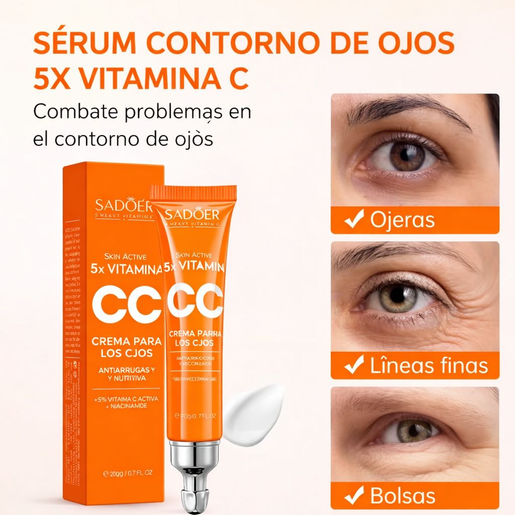 Contorno de Ojos Iluminador con Vitamina C Activa y Niacinamida – 20 ml