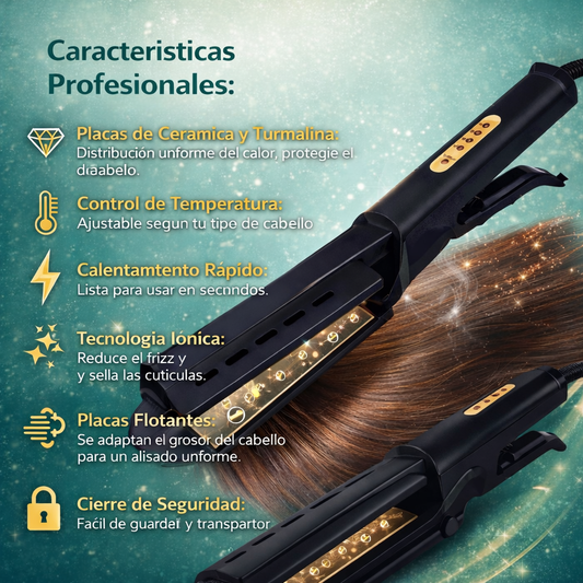 Plancha de Pelo Profesional RD-216 - Cerámica y Turmalina para Alisado Perfecto