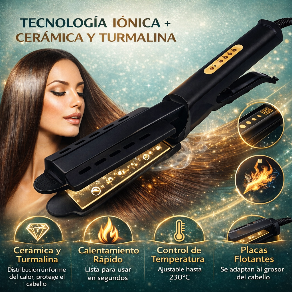 Plancha de Pelo Profesional RD-216 - Cerámica y Turmalina para Alisado Perfecto