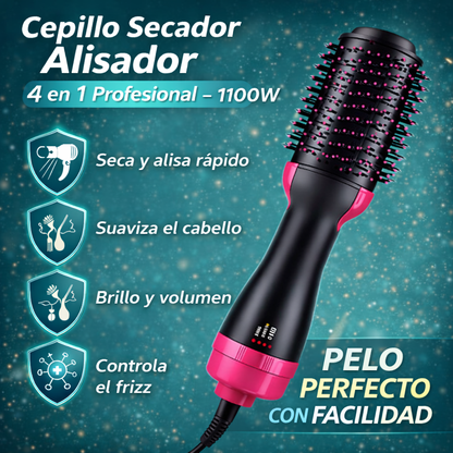 Cepillo Secador Alisador 4 en 1 Profesional – 1100W
