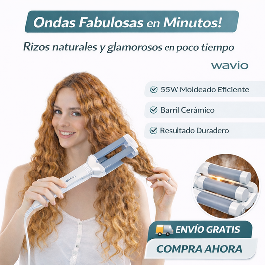 Moldeador de Rizos de Cerámica Wavio 55W - Ondas Perfectas y Duraderas
