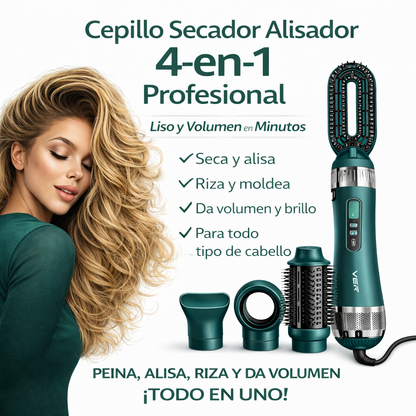 Asciugacapelli e spazzola lisciante professionale 4 in 1