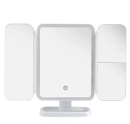 Espejo de Maquillaje con Luz LED Profesional y Almacenamiento