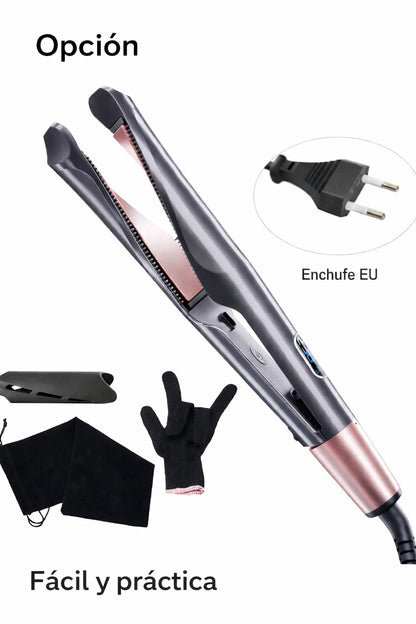 Plancha Alisadora y Rizadora 2 en 1 Profesional
