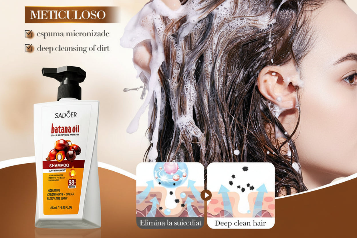 Champú SADOER con Aceite de Batana 400ml – Crecimiento Capilar, Cuidado del Cuero Cabelludo y Renovación Natural