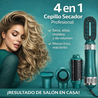 Cepillo Secador Alisador 4-en-1 Profesional – Liso y Volumen en Minutos