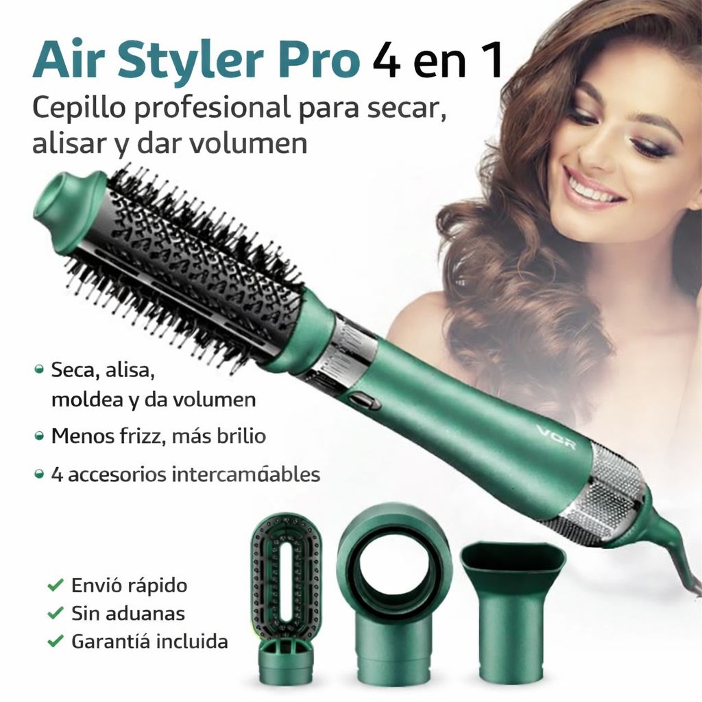 Cepillo Secador Alisador 4-en-1 Profesional – Liso y Volumen en Minutos