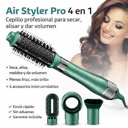 Cepillo Secador Alisador 4-en-1 Profesional – Liso y Volumen en Minutos